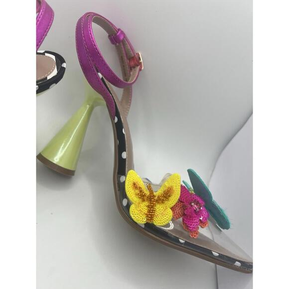 Betsy Johnson Women's Kamilla Butterfly Sequin Vinyl Pumps Size 7  Sassy 4" Heel - Picture 7 of 15